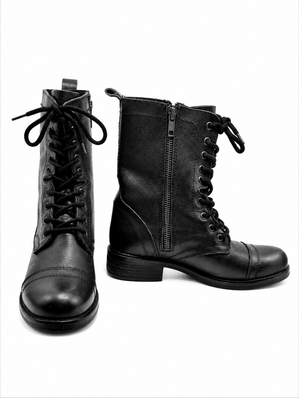 Steve Madden Tropa/Troopa Leather Combat Boots Black Size 8M